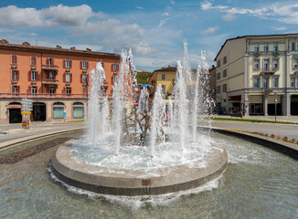 Mondovi, Piedmont, Italy - April 29, 2022: the Fountain of children (also called 