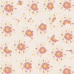 Fototapeta na wymiar Blossom vintage floral print design. It can be used on packaging paper, fabric, background for different images, etc.