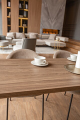 chic modern design of a dark expensive interior of a luxurious cozy apartment