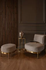 Fotobehang Hotel chique chic modern design of a dark expensive interior of a luxurious cozy apartment  © 4595886