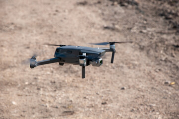 Aerial View Of Gray Drone.