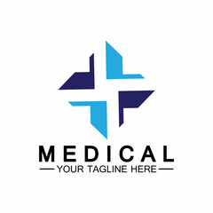 Medical Cross and Health Pharmacy Logo Vector Template