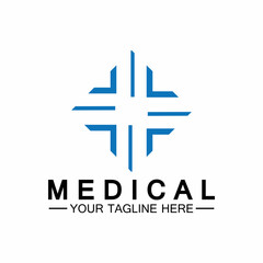 Medical Cross and Health Pharmacy Logo Vector Template