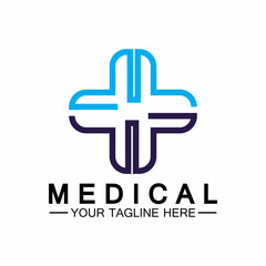 Obraz premium Medical Cross and Health Pharmacy Logo Vector Template