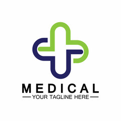 Obraz premium Medical Cross and Health Pharmacy Logo Vector Template