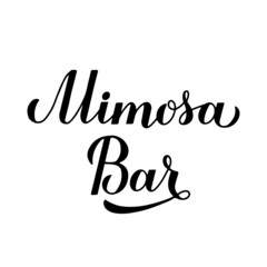 Mimosa Bar calligraphy hand lettering. Bubbly bar sign. Vector template for typography poster, banner, flyer, etc