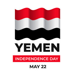 Yemen National Unity Day typography poster. National holiday celebration on May 22. Vector template for banner, flyer, greeting card, etc