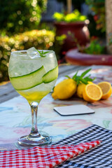 mojito cocktail with mint and lemon