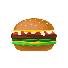 Hamburger vector illustration isolated on white background 