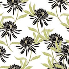Beautiful pattern with flowers and leaf.Floral vector illustration. 
