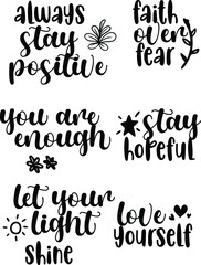 Inspirational Quotes Vector Illustration Bundle vol 2