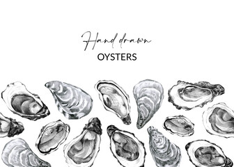 Design with hand drawn oysters