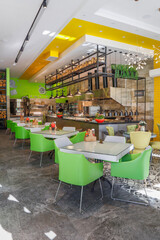 Interior of a modern urban restaurant