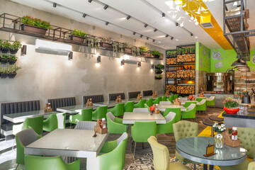 Interior of a modern urban restaurant