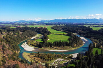 Fototapeta na wymiar Luftbild von der Litzauer Schleife bei schönem Wetter