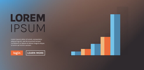 Column chart and business finance statistic analyzing graph concept flat vector illustration.