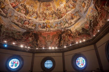 Paintings inside the dome of the cathedral