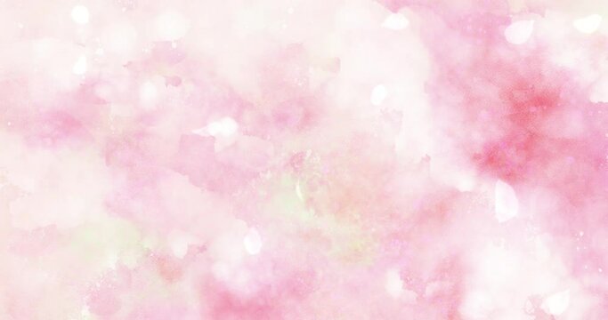 ふんわり優しい 花びらが舞う ピンクの抽象的背景動画4K