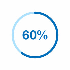 pie chart circle percentage diagram 60 percent (60%) for ui web and graphic design vector illustration
