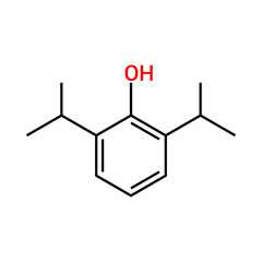 chemical structure of Propofol (C12H18O)