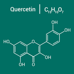 chemical structure of Quercetin (C15H10O7)