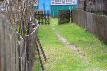 An old fence in a Ukrainian village