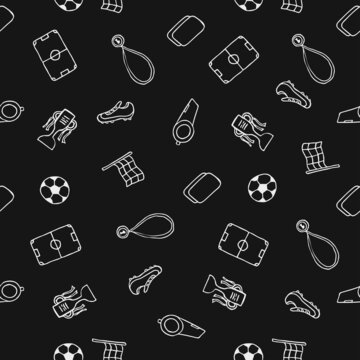 Seamless football pattern. Doodle football illustration. Football cup background