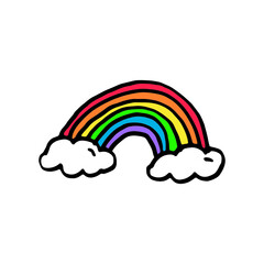 Rainbow colored doodle. LGBT pride month. Vector illustration