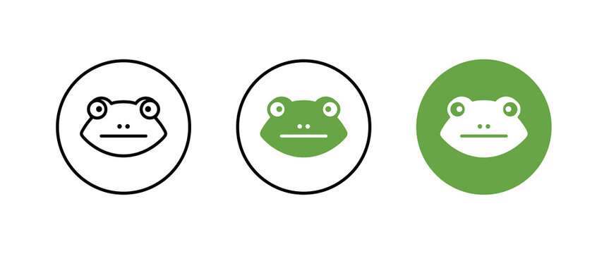 frog icon vector. Animal icon button, vector, sign, symbol, logo, illustration, editable stroke, flat design style isolated on white