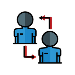 Substitution icon vector. suitable for sport symbol, soccer. Filled line icon style. simple design editable. Design simple illustration