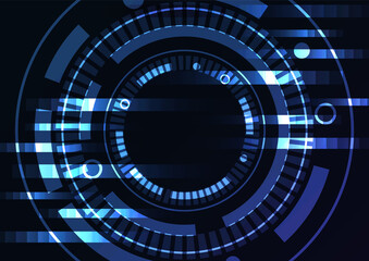 blue abstract circle background, digital overlap layer line, cyber technology design template,s speed bar concept, vector illustration