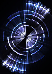 dark blue abstract circle background, digital overlap layer line, simple technology design template, vector illustration