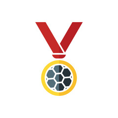 Medal icon vector. suitable for football Champion symbol, winner, sport. flat icon style. simple design editable. Design simple illustration