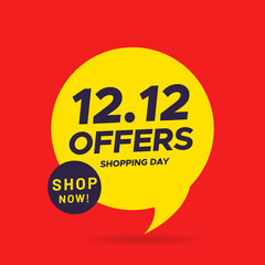 12.12 Shopping day sale poster or flyer design. 12.12 Crazy sales online. EPS 10