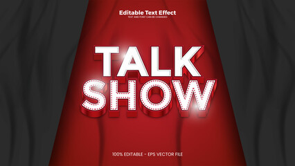 Talk Show Editable text effect in chrome style - obrazy, fototapety, plakaty