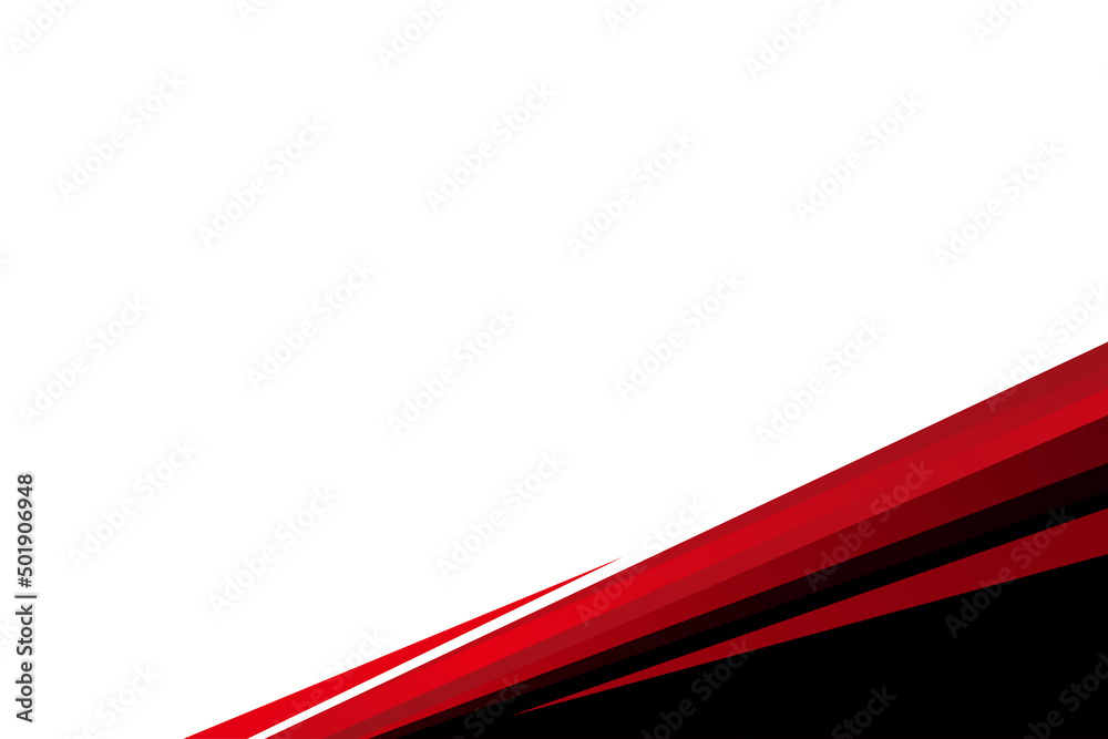 Fototapete abstract red corner element design vector, red black corner background with copy space for text