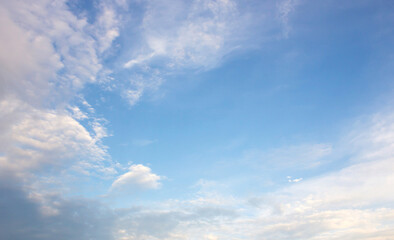 Fototapeta premium Cloudy sky in the evening. Light see look like cloud with pink color.