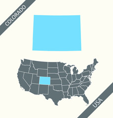 Colorado state on USA map