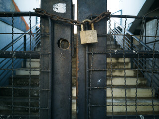 door is locked, no entry, not the people