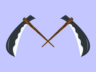 crossed axe vector illustration. best for art assets