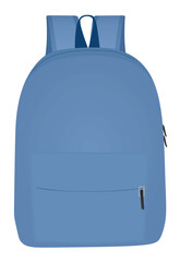 Blue  school bag. vector illustration