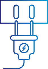 Plug outline gradient icon