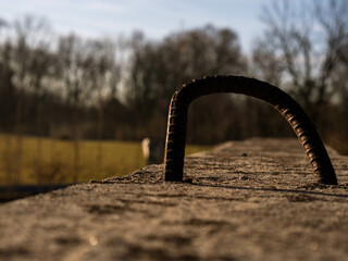 Fototapeta premium rebar on road block