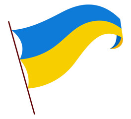 Ukrainian flag. Ukraine flag on white background. National flags waving symbols. Banner design elements