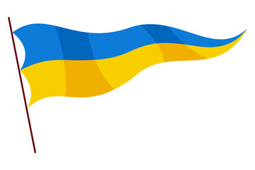 Ukrainian flag. Ukraine flag on white background. National flags waving symbols. Banner design elements