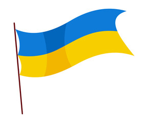Ukrainian flag. Ukraine flag on white background. National flags waving symbols. Banner design elements
