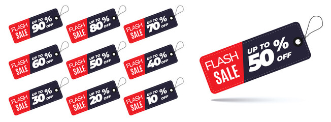 Discount offer sale banners. Best deal price stickers. Flash sale special offer tags.