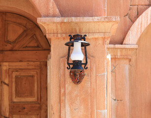 vintage street lamp on the wall