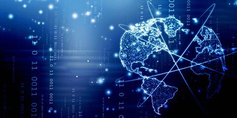 2d illustration world map abstract background
