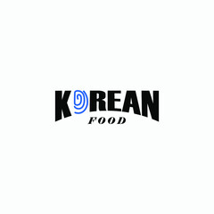 simple Korean food icon logo vector design illustration with amazing typography style isolated on white background.